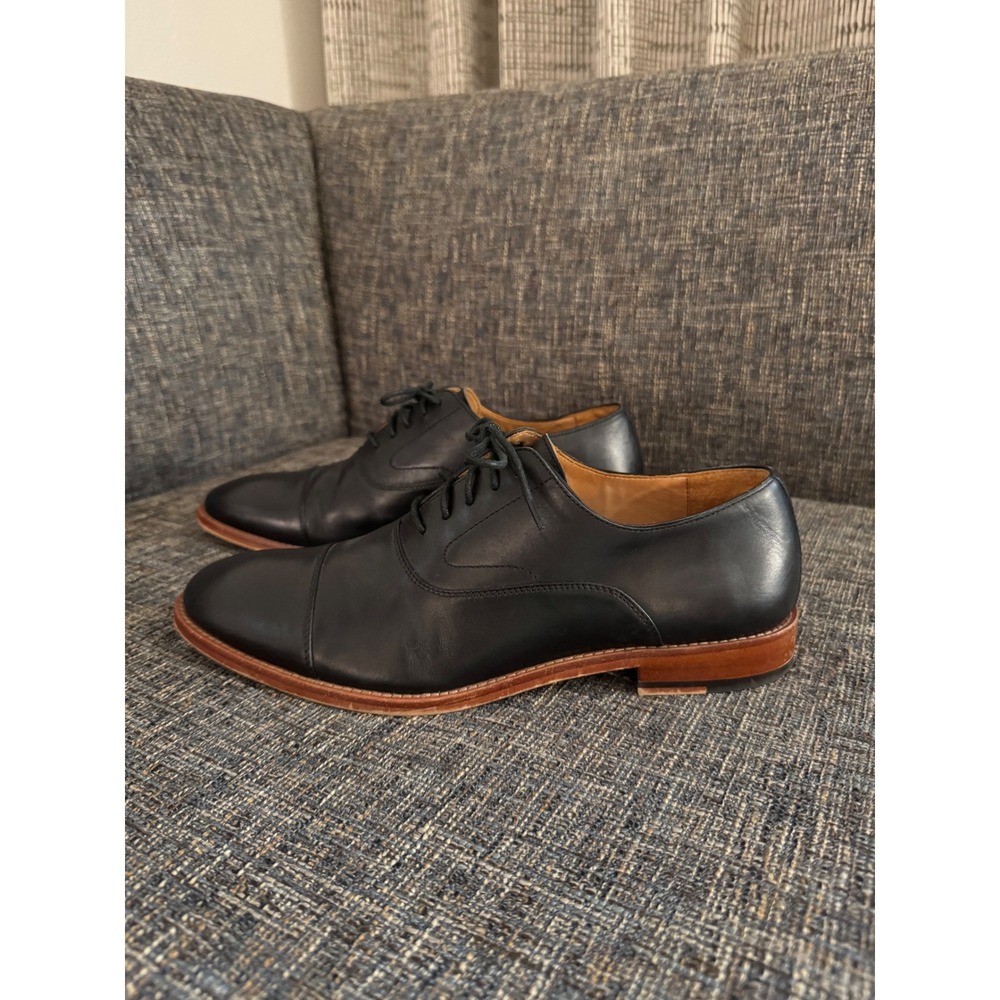 Warfield & Grand Mens‎ Black Leather Cap Toe Oxford Dress Shoes Size 9